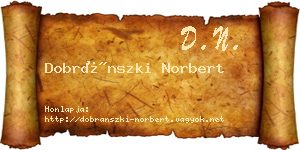 Dobránszki Norbert névjegykártya