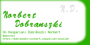 norbert dobranszki business card